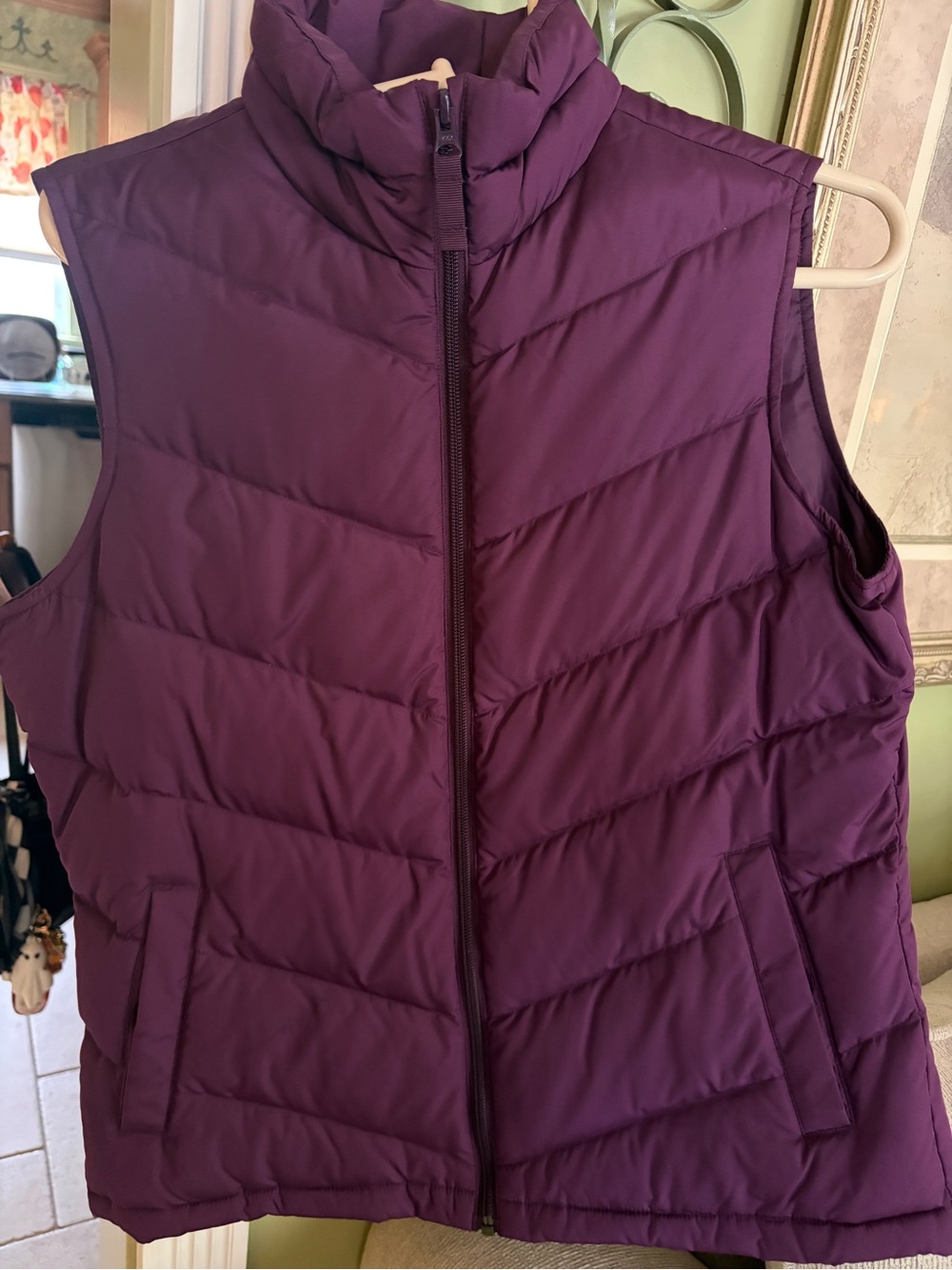 Lands End Puffer Vest - Purple - Small